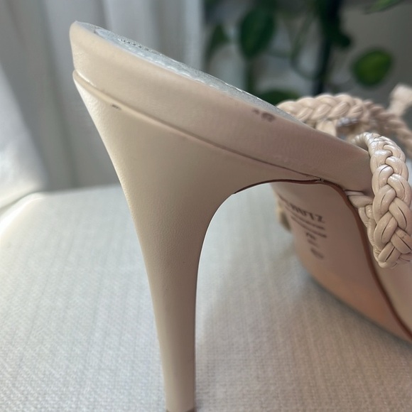 SCHUTZ Jada Braided Ankle Tie High Heel Sandals in Eggshell Sz 7 - Picture 11 of 14